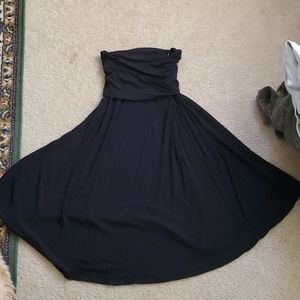 INC Solid Black Strapless Dress